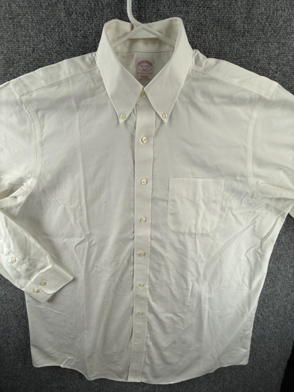 Brooks Brothers 16.5 4/5 Non-Iron Button-Down Cotton White Shirt Pocket Office
